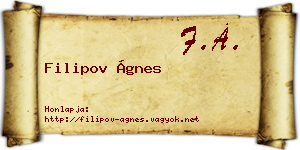 Filipov Ágnes névjegykártya