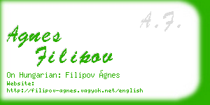 agnes filipov business card